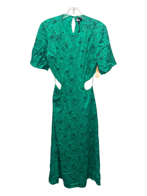 The Kooples Size 2 Green & Black Viscose Poppy Backless Maxi Dress Green & Black / 2