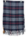 Burberry Navy Blue & Red Lambs Wool Nova Check Fringe Rectangle scarf Navy Blue & Red / One Size
