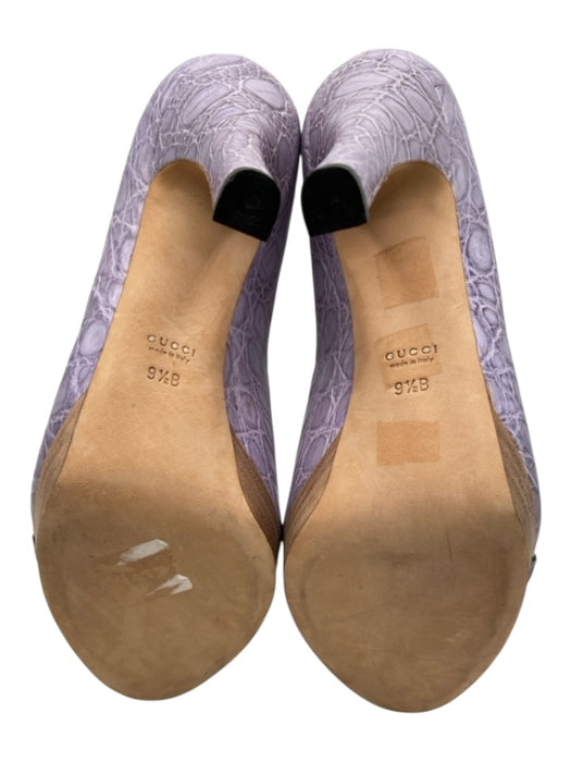 Gucci Shoe Size 9.5 Lavender Purple Leather silver tone hardware Horse Bit Pumps Lavender Purple / 9.5