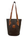 Celine Brown Coated Canvas Leather trim Monogram buckle straps Bucket Bag Brown / Medium