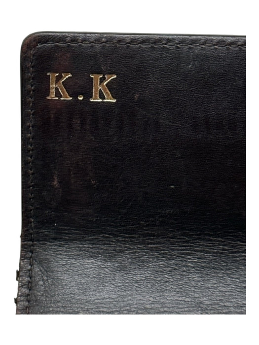 Louis Vuitton Brown Patent Leather Embossed Monogram Zip Pocket Wallets Brown