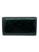 Louis Vuitton Dark Green Patent Leather Embossed Monogram Zip Pocket Wallets Dark Green