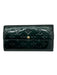 Louis Vuitton Dark Green Patent Leather Embossed Monogram Zip Pocket Wallets Dark Green