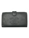 Chanel Black Caviar Leather Embossed CC Logo Snap Closure Wallets Black