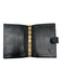 Chanel Black Caviar Leather Snap Closure binder rings Agenda Wallets Black