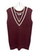 Amanda Uprichard Size M Burgundy Red & White Acrylic Blend Cable Knit Sweater Burgundy Red & White / M