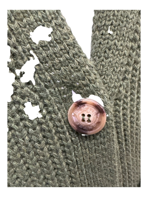 Moschino Jeans Size S/M Green Polyamide Blend Ribbed Button Down Sash Cardigan Green / S/M