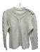 Zadig & Voltaire Size L Cream Merino Wool Ribbed Knit Braided Design Sweater Cream / L