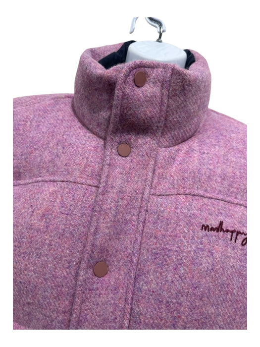 Madhappy Size M Purple Wool Duck Feather Puffer Snap & Zip Long Sleeve Jacket Purple / M