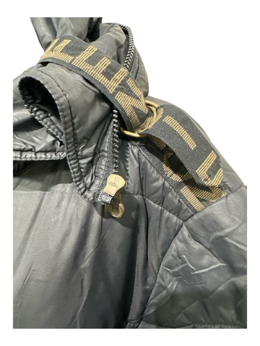 Fendi Size XS / 34 Black Polyamide Zucca Monogram Cargo Pockets Zip & Snap Coat Black / XS / 34