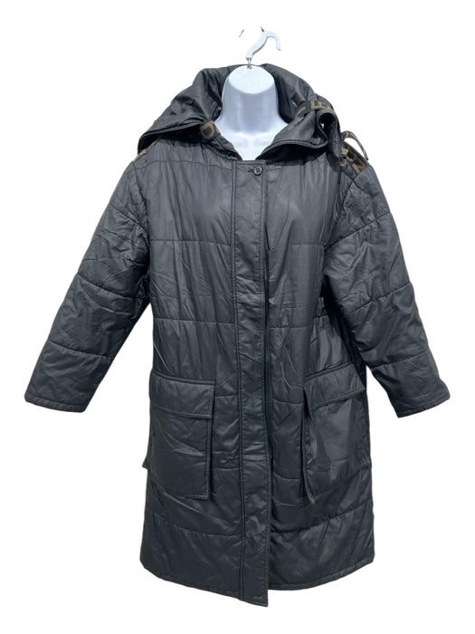 Fendi Size XS / 34 Black Polyamide Zucca Monogram Cargo Pockets Zip & Snap Coat Black / XS / 34