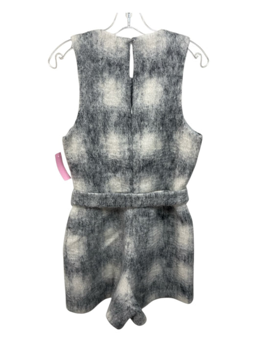 Amanda Uprichard Size L Gray Print Wool Blend SHW Belt Sleeveless Romper Gray Print / L