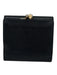 Ferragamo Black Lizard Leather GHW Snap Kiss Lock Wallets Black