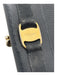Ferragamo Black Lizard Leather GHW Snap Kiss Lock Wallets Black
