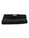 Ferragamo Black Lizard Leather GHW Snap Kiss Lock Wallets Black