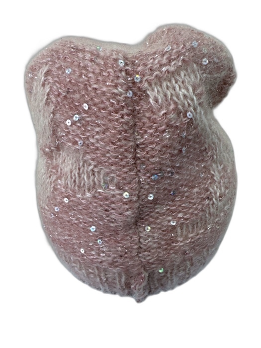 Louis Vuitton Mauve Pink Mohair Ribbed Monogram Sequined Beanie Hat Mauve Pink