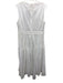 Aspesi Size 46 White Cotton Sleeveless Scoop Neck Tiered Midi Dress White / 46