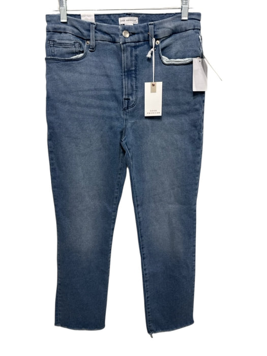 Good American Size 8/29 Medium Wash Cotton & Elastane Zip Fly High Rise Jeans Medium Wash / 8/29