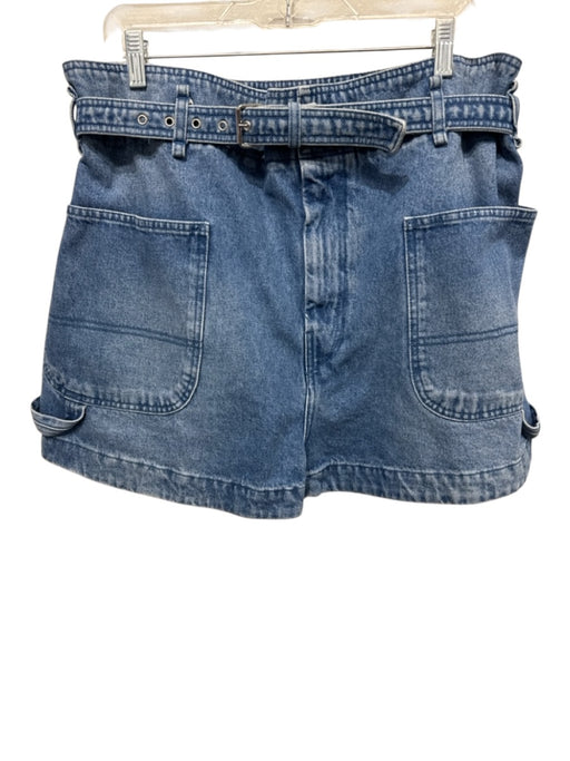 Isabel Marant Size 40 Medium Wash Cotton Denim Zip Fly High Rise Belt Shorts Medium Wash / 40
