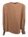 L'agence Size L Light Brown Polyester Long Bishop Sleeve Buttons Top Light Brown / L