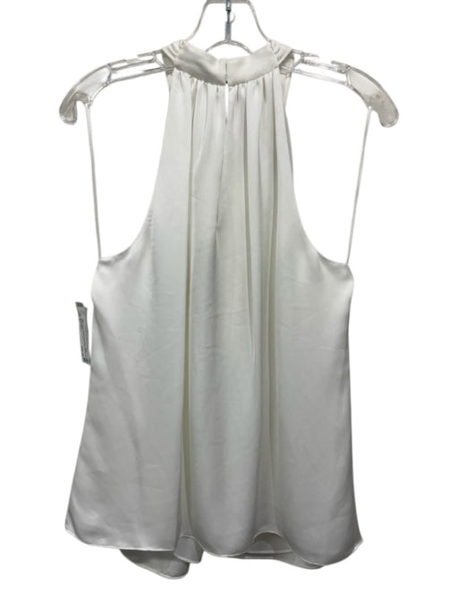 Ramy Brook Size L White & Gold Polyester Satin Sleeveless Metal detail Top White & Gold / L