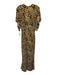 Norma Kamali Size S/36 Beige, Black, Multi Polyester & Spandex Maxi Dress Beige, Black, Multi / S/36