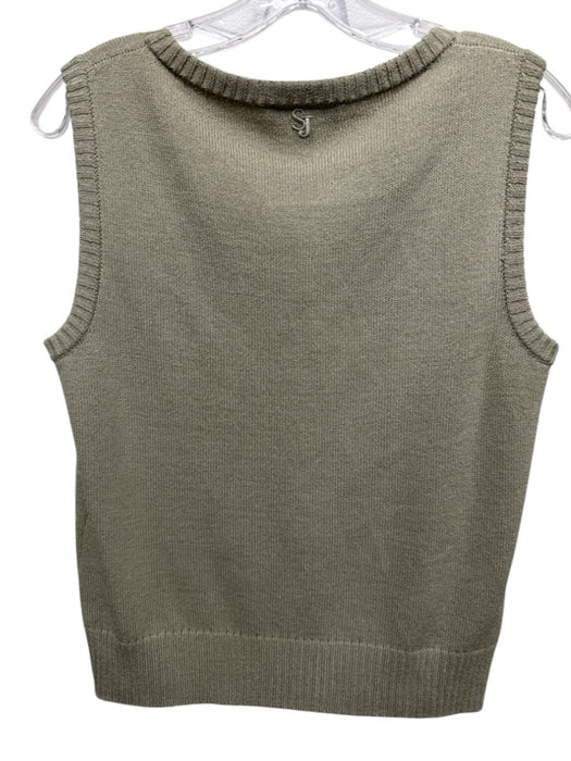 St. John Sport Size M Sage green Wool & Rayon Sleeveless Knit Scoop Neck Top Sage green / M