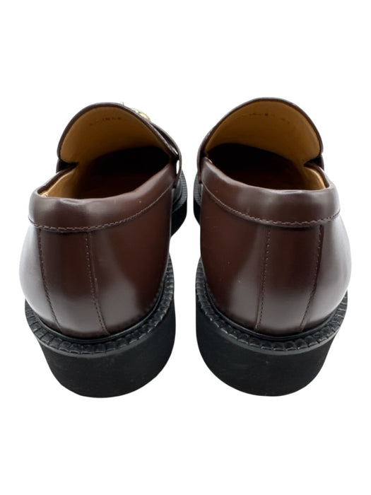 Valentino Garavani Shoe Size 41 Brown Leather gold logo Foam Sole Loafers Brown / 41