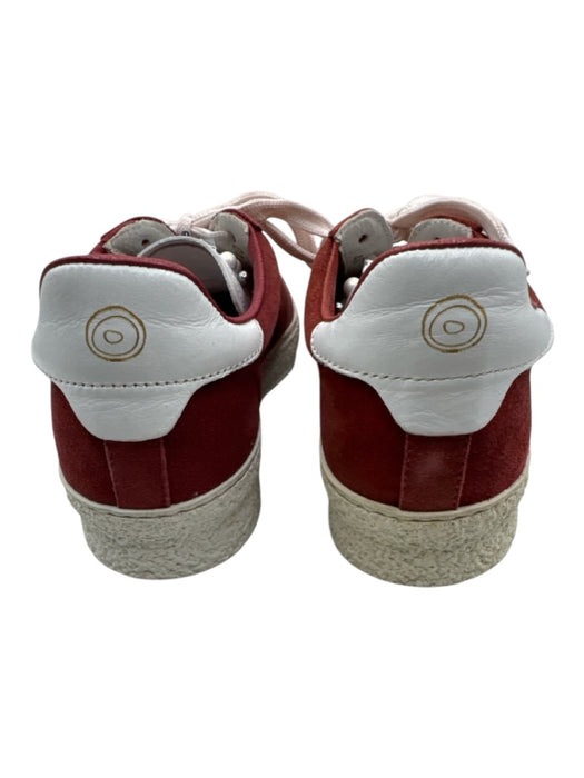 Barracuda Shoe Size 40 Red & White Suede Lace Up Studs Low Top Sneakers Red & White / 40