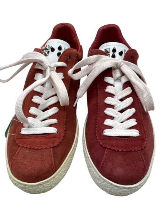 Barracuda Shoe Size 40 Red & White Suede Lace Up Studs Low Top Sneakers Red & White / 40