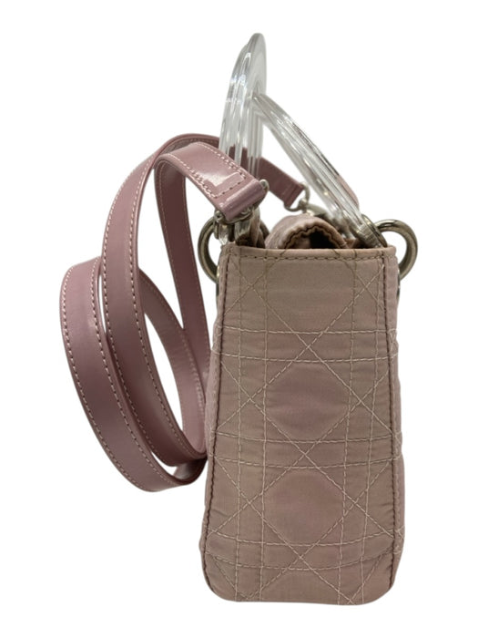 Christian Dior Mauve Pink Nylon Clear Handles Quilted Top Flap Bag Mauve Pink / Mini