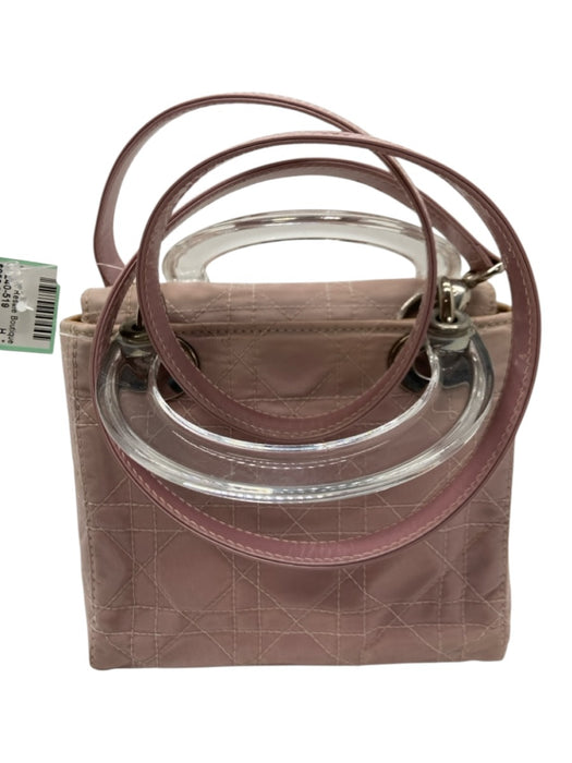 Christian Dior Mauve Pink Nylon Clear Handles Quilted Top Flap Bag Mauve Pink / Mini