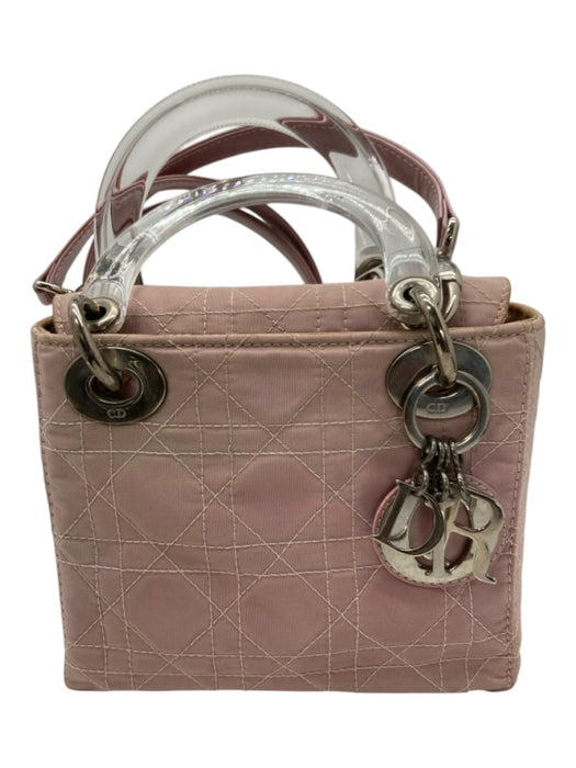 Christian Dior Mauve Pink Nylon Clear Handles Quilted Top Flap Bag Mauve Pink / Mini