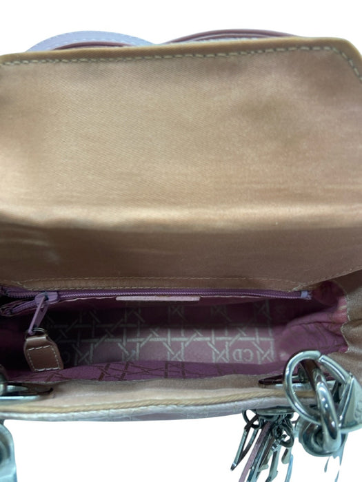 Christian Dior Mauve Pink Nylon Clear Handles Quilted Top Flap Bag Mauve Pink / Mini