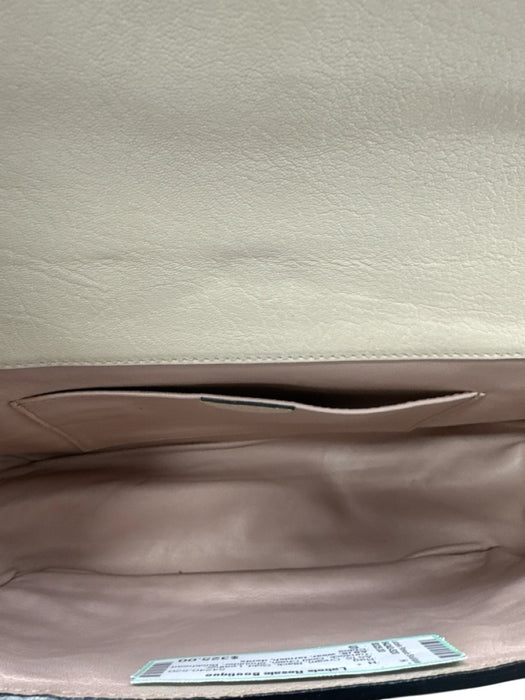 Chloe Cream, Black, Gold Leather Turnlock Gold Chain Shoulder Bag Cream, Black, Gold / S