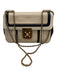 Chloe Cream, Black, Gold Leather Turnlock Gold Chain Shoulder Bag Cream, Black, Gold / S