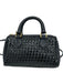 Fendi Navy Blue Leather & Patent Leather Basket Weave Zip Top Crossbody Bag Navy Blue / Mini