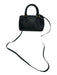 Fendi Navy Blue Leather & Patent Leather Basket Weave Zip Top Crossbody Bag Navy Blue / Mini