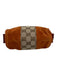 Gucci Orange & Beige Suede & Canvas Zip Top Fabric Block Pouch Bag Orange & Beige / Mini