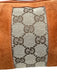 Gucci Orange & Beige Suede & Canvas Zip Top Fabric Block Pouch Bag Orange & Beige / Mini