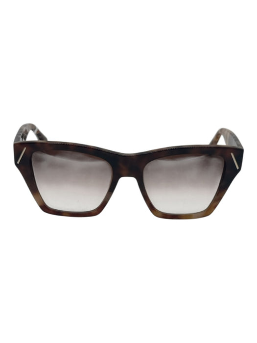 Victoria Beckham Brown Acetate Gradient Lens Tortoiseshell Wayfarer Sunglasses Brown