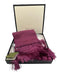 Gucci Purple & Gold Acetate Blend Metallic Thread Fringe Jacquard scarf Purple & Gold / One Size