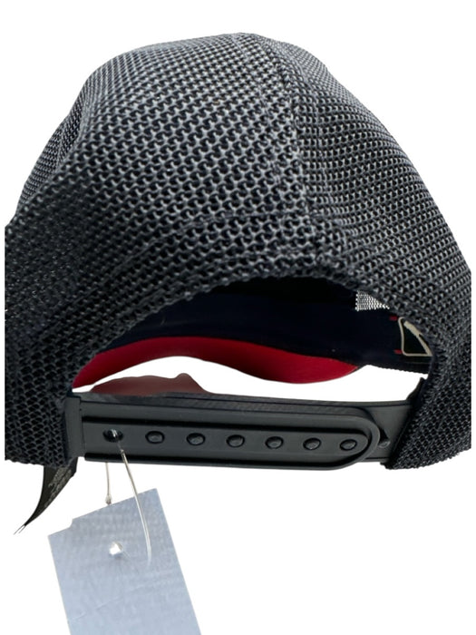 Gucci Navy Blue, Red, White Cotton & Polyamide Floral Embroidered Stripe Hat Navy Blue, Red, White