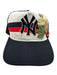 Gucci Navy Blue, Red, White Cotton & Polyamide Floral Embroidered Stripe Hat Navy Blue, Red, White