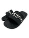 Givenchy Shoe Size 40 Black & White Rubber Logo Slip On Slides Sandals Black & White / 40
