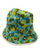 Celine Blue, Green, White Canvas Logo Circle Print Bucket Hat Blue, Green, White / M