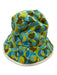 Celine Blue, Green, White Canvas Logo Circle Print Bucket Hat Blue, Green, White / M