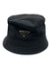 Prada Black Cotton Logo Bucket Hat Black / M