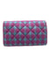 Versace Purple & Blue Wool & Lurex Magnetic  Flap Tartan Plaid Gold Hardware Bag Purple & Blue / S