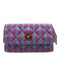 Versace Purple & Blue Wool & Lurex Magnetic  Flap Tartan Plaid Gold Hardware Bag Purple & Blue / S
